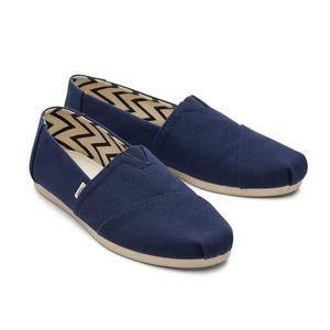 NWT Toms Alpargata Shoes Navy Blue Cotton Canvas Slip On Size 9